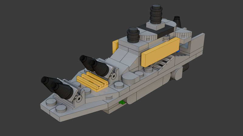 Model 10 - 98 ayrı parçadan oluşan tekne 3D Model .c4d .max .obj .3ds .fbx .stl .blend 