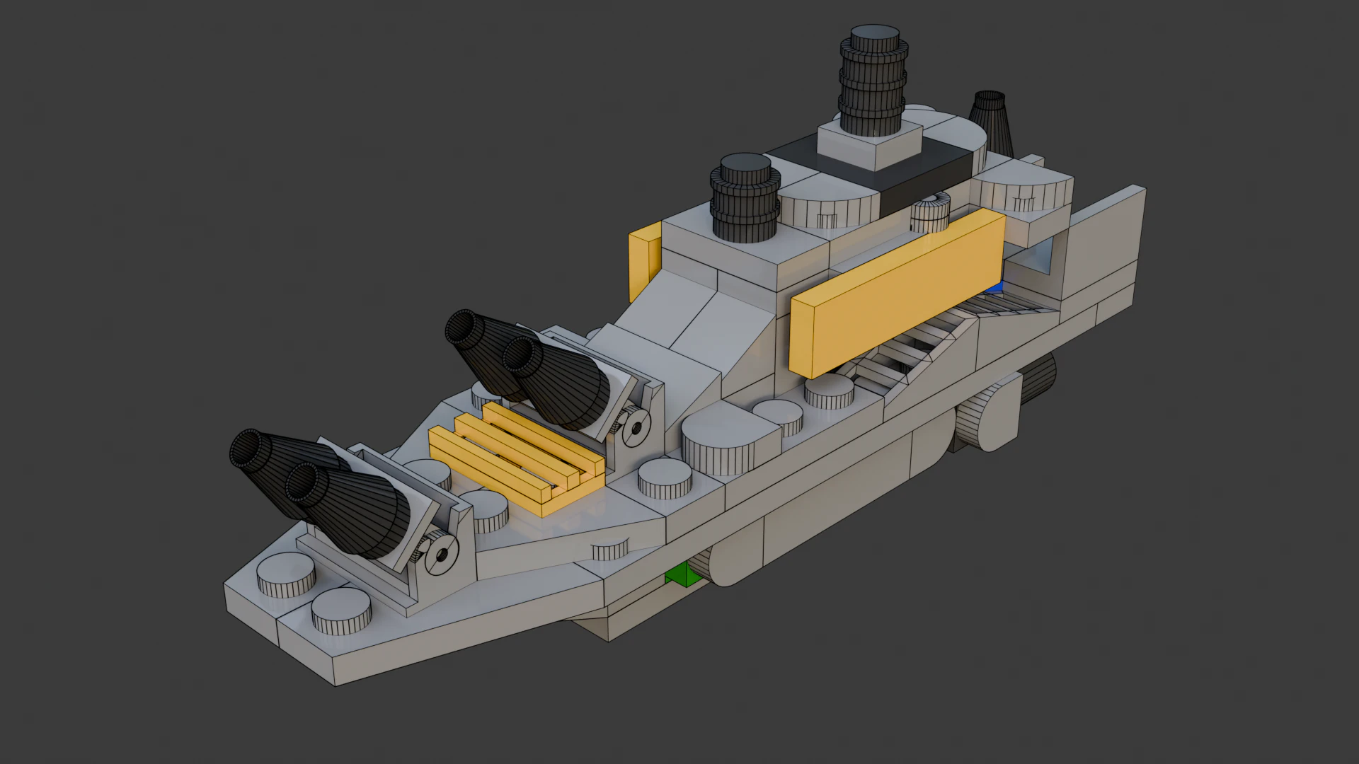 Model 10 - Boat consisting of 98 separate s 3D Model .c4d .max .obj .3ds .fbx .stl .blend 