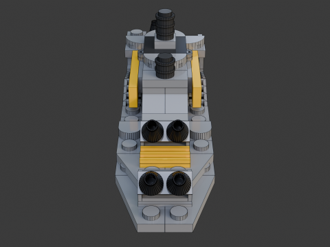 Model 10 - 98 ayrı parçadan oluşan tekne 3D Model