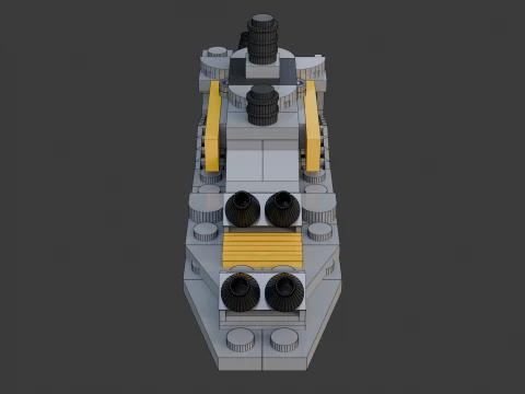 Model 10 - Boat consisting of 98 separate s 3D Model