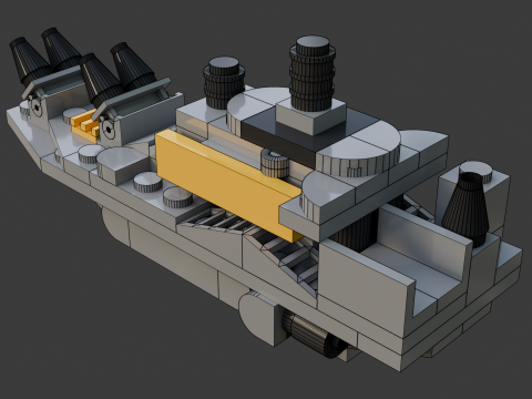 Model 10 - 98 ayrı parçadan oluşan tekne 3D Model