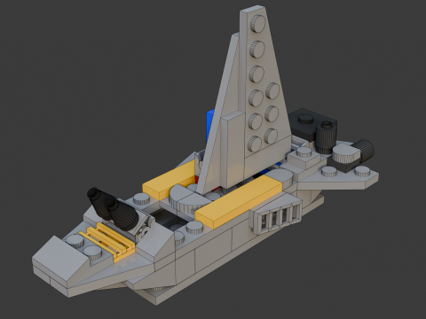 Modèle 11 - Bateau composé de 83 s séparés Modèle 3D