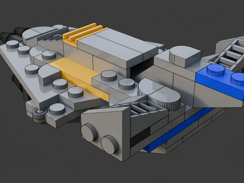 Model 12 - Airplane consisting of 93 separate s 3D Model