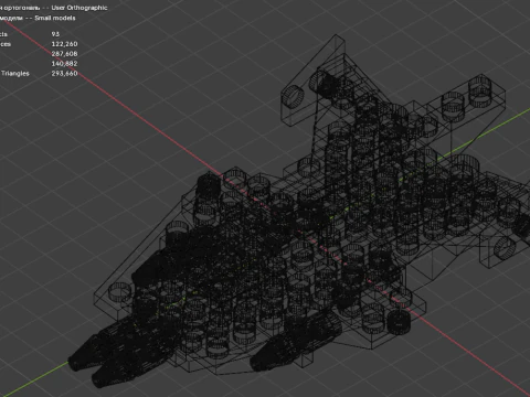 Model 12 - Airplane consisting of 93 separate s 3D Model