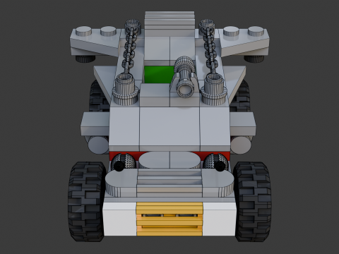 Model 13 - Gepantserde auto bestaande uit 81 afzonderlijke s 3D Model