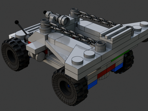 Model 13 - Gepantserde auto bestaande uit 81 afzonderlijke s 3D Model