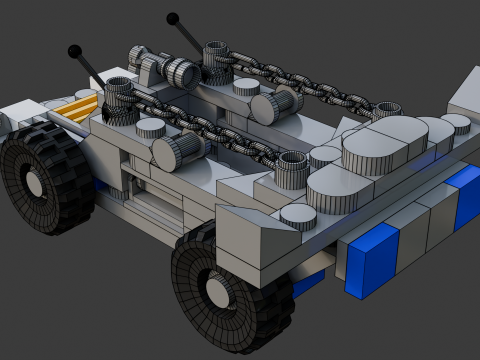 Model 14 - 85 ayrı parçadan oluşan zırhlı araç 3D Model