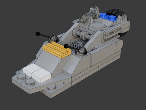 モデル 16 - 65 個の独立したボートで構成されるボート 3Dモデル