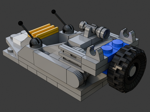 Model 16 - Een boot bestaande uit 65 afzonderlijke s 3D Model