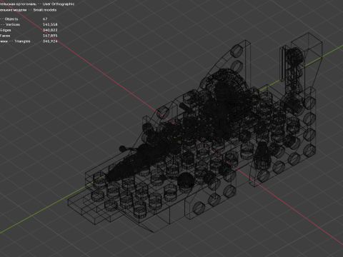 Model 18 - Łódź składająca się z 67 oddzielnych elementów Model 3D
