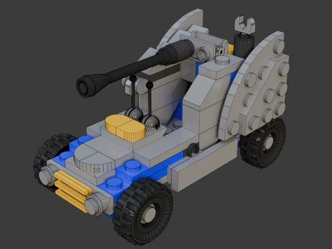 Model 19 - Armored car consisting of 97 separate s 3D Model