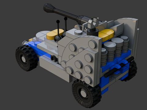 Modèle 19 - Voiture blindée composée de 97 véhicules distincts Modèle 3D