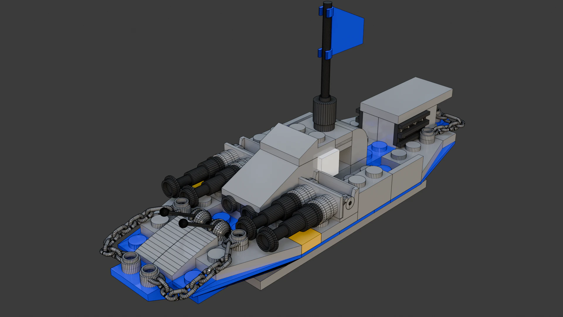 21 models - Boat consisting of 88 separate s 3D Model .c4d .max .obj .3ds .fbx .stl .blend