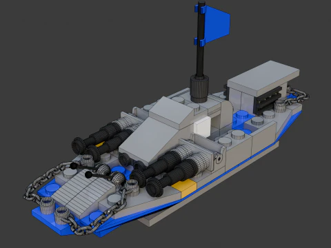 21 modellen - Boot bestaande uit 88 losse s 3D Model