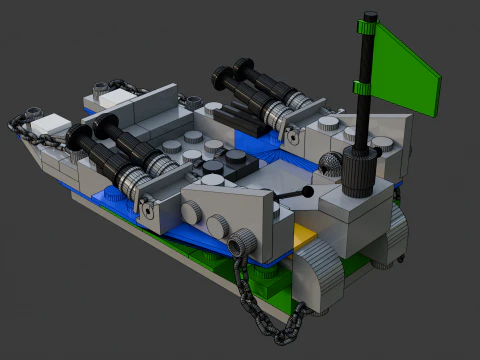 Model 22 - Boat consisting of 88 separate s 3D Model