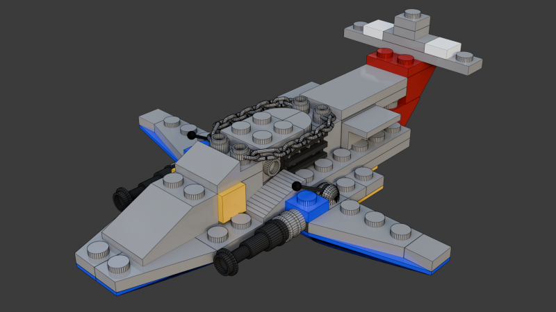 Modelo 24 - Avião composto por 81 aviões separados Modelo 3D .c4d .max .obj .3ds .fbx .stl .blend