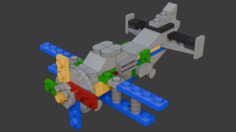 Modèle 25 - Avion composé de 120 avions séparés Modèle 3D .c4d .max .obj .3ds .fbx .stl .blend 