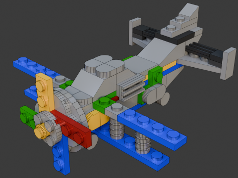 Modèle 25 - Avion composé de 120 avions séparés Modèle 3D