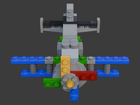 Modèle 25 - Avion composé de 120 avions séparés Modèle 3D