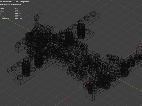 Modèle 25 - Avion composé de 120 avions séparés Modèle 3D