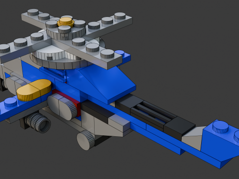 Modèle 26 - Hélicoptère composé de 104 s distincts Modèle 3D