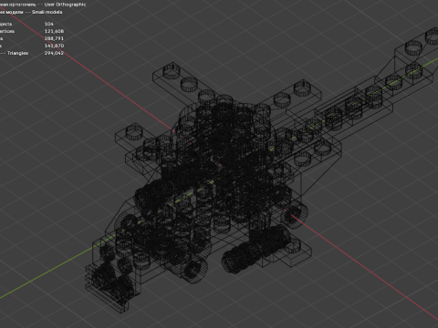 Modèle 26 - Hélicoptère composé de 104 s distincts Modèle 3D