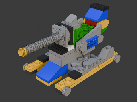 Modell 27 – Kanone bestehend aus 100 einzelnen Kanonen 3D Modell