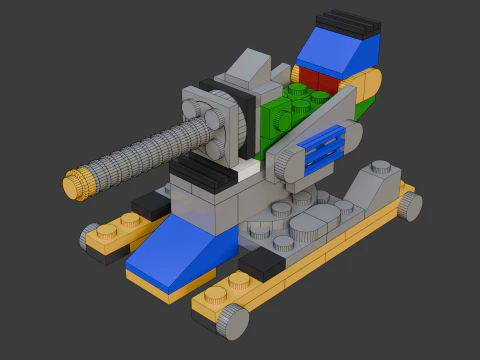 Model 27 - Kanon bestaande uit 100 afzonderlijke s 3D Model