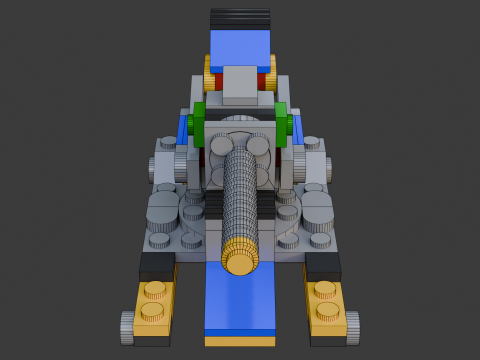 Modelo 27 - Canhão composto por 100 s separados Modelo 3D