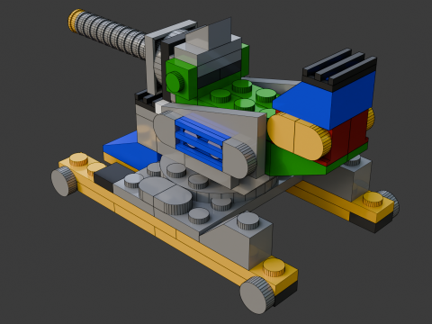 Modelo 27 - Canhão composto por 100 s separados Modelo 3D