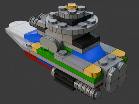 Model 28 - Boat consisting of 97 separate s 3D Model