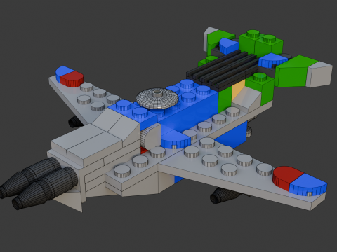 Modelo 30 - Avião composto por 80 aviões separados Modelo 3D