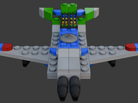 Modelo 30 - Avião composto por 80 aviões separados Modelo 3D