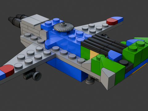 Modelo 30 - Avião composto por 80 aviões separados Modelo 3D
