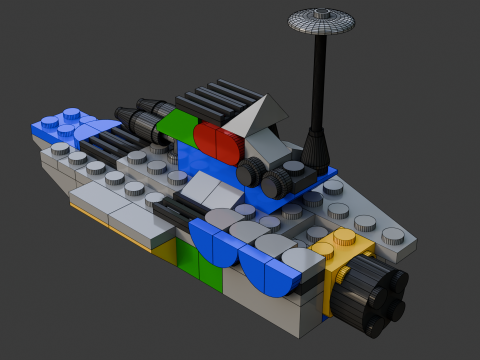 31 model - Kapal induk yang terdiri dari 81 unit individu Model 3D