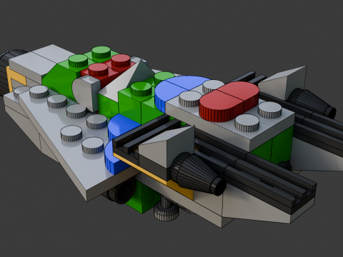 Model 32 - Vliegtuig bestaande uit 79 afzonderlijke s 3D Model