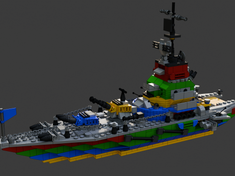 मॉडल 33 - बैटलशिप डिजिटल किट जिसमें 816 एस शामिल हैं 3D मॉडल