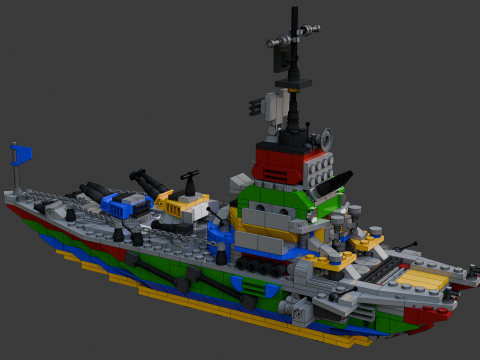 मॉडल 33 - बैटलशिप डिजिटल किट जिसमें 816 एस शामिल हैं 3D मॉडल