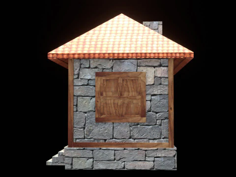 Medieval house low poly village house 3D Model