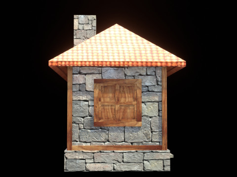 Medieval house low poly village house 3Dモデル