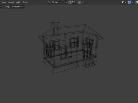 Medieval house low poly village house 3Dモデル