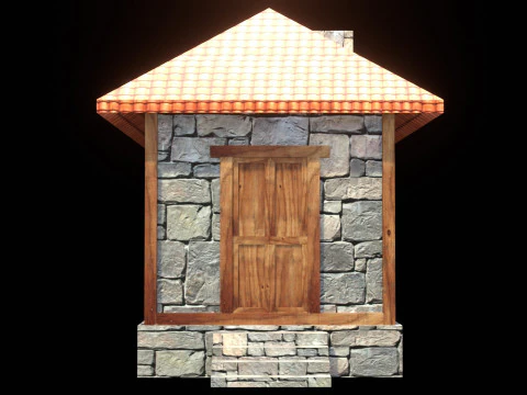 Medieval house low poly village town city residential game ready 2 3D Model