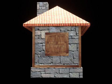 Medieval house low poly village town city residential game ready 2 3D Model