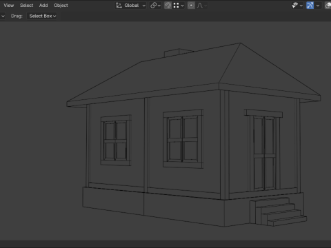 Medieval house low poly village town city residential game ready 2 3D Model