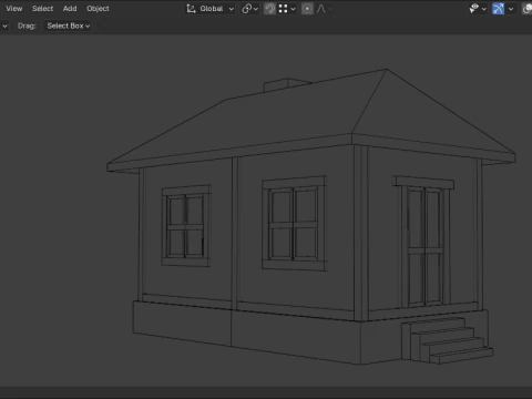 Medieval house low poly village town city residential game ready 2 3D Model