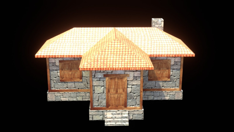 Medieval house low poly village town city residential game ready 3 Modelo 3D .c4d .max .obj .3ds .fbx .stl .blend