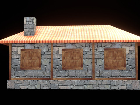 Medieval house low poly village town city residential game ready 3 Modelo 3D