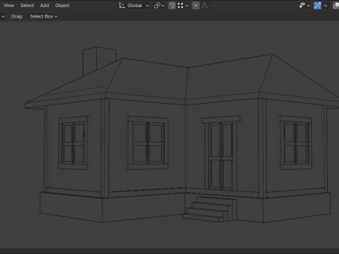 Medieval house low poly village town city residential game ready 4 3D 모델