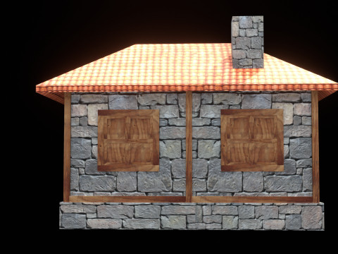 Medieval house low poly village town city residential game ready 5 3D 모델
