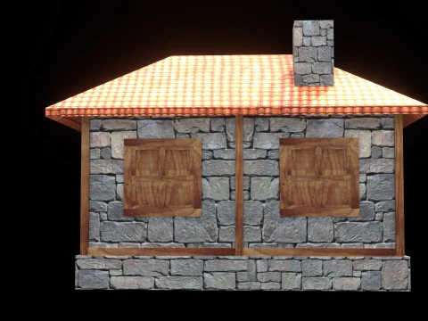 Medieval house low poly village town city residential game ready 5 3D Model